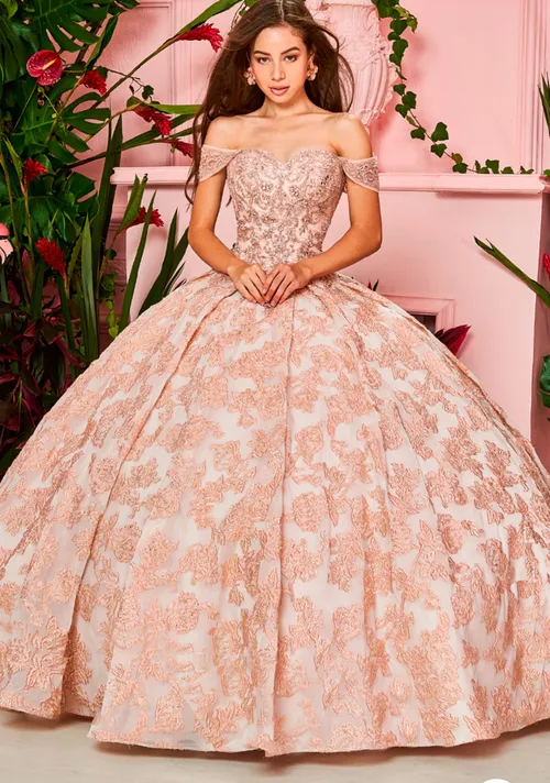 Rose/Gold Quinceañera Dress
