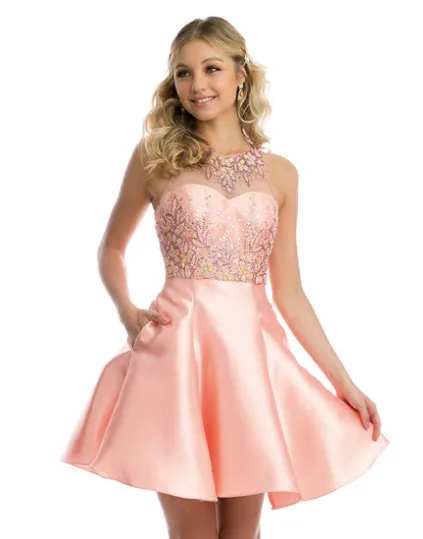 Peach Short Homecoming Dress