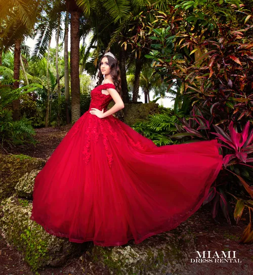  Quinceañera Red Dress