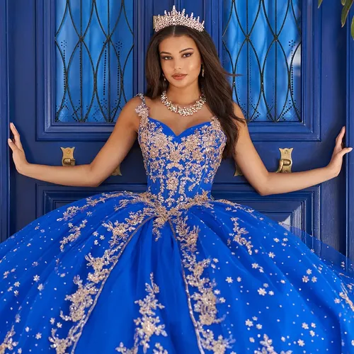 Royal Blue Quinceañera Queen Dress