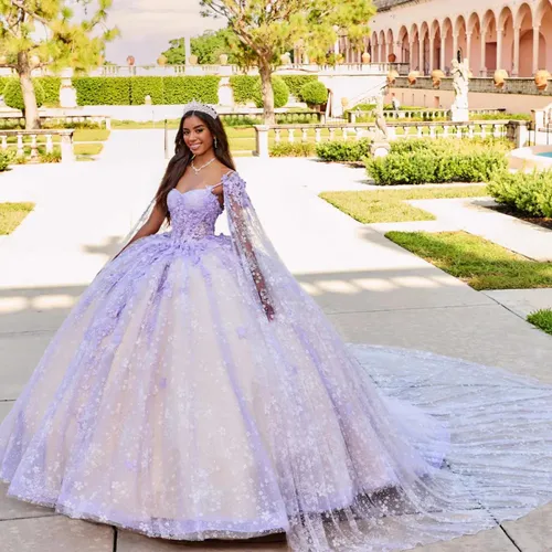 PR30158 Lilac and Champagne Quinceanera Dress