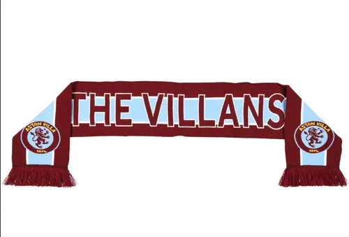 Aston Villa The Villans Scarf - Claret/Sky - Unisex