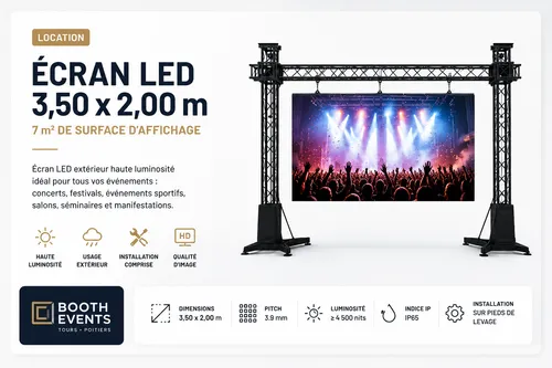 Écran LED géant 2,50 × 1,50 m