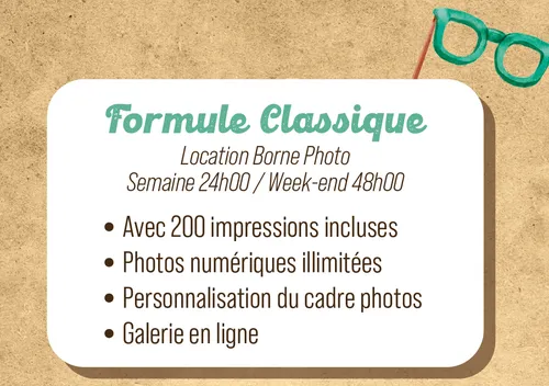 Borne Photos - Formule Classique (photos illimitées + 200 impressions)