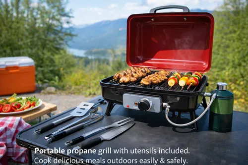 Propane Grill and Tools