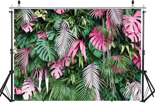 Tropical Vibes - Pink and Green Backdrop