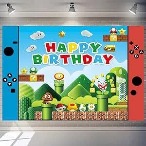 Mario Happy Birthday Backdrop