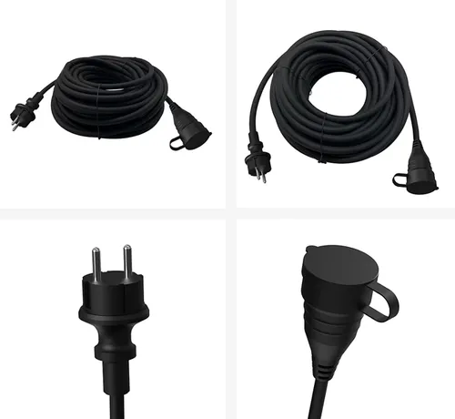Rallonge électrique à clapet 25m HO7RNF noir 16A 230V