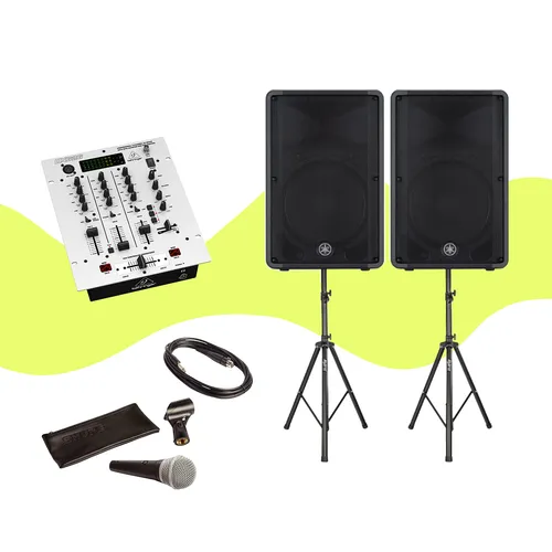 Pack sono - 2 DBR15 + pieds + 1 table de mixage DX626 + 1 micro filaire