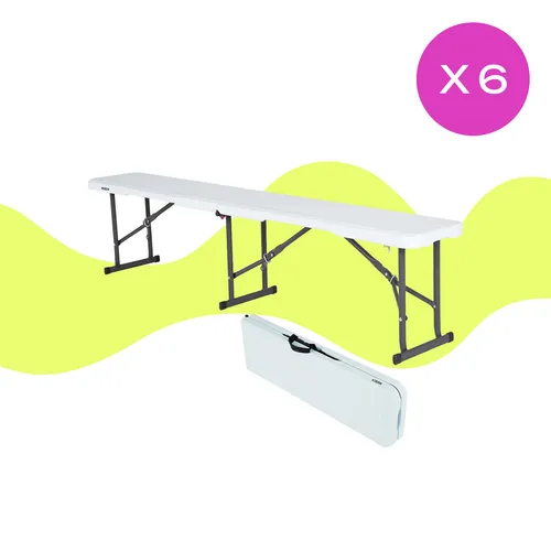 Pack de 6 - Banc Lifetime 183x30cm