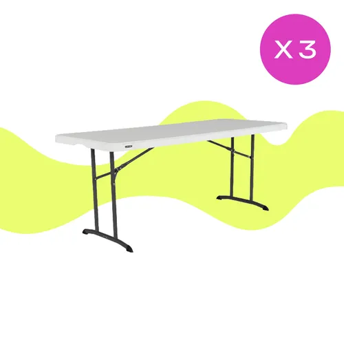 Pack de 3 - Table Lifetime 183x76cm