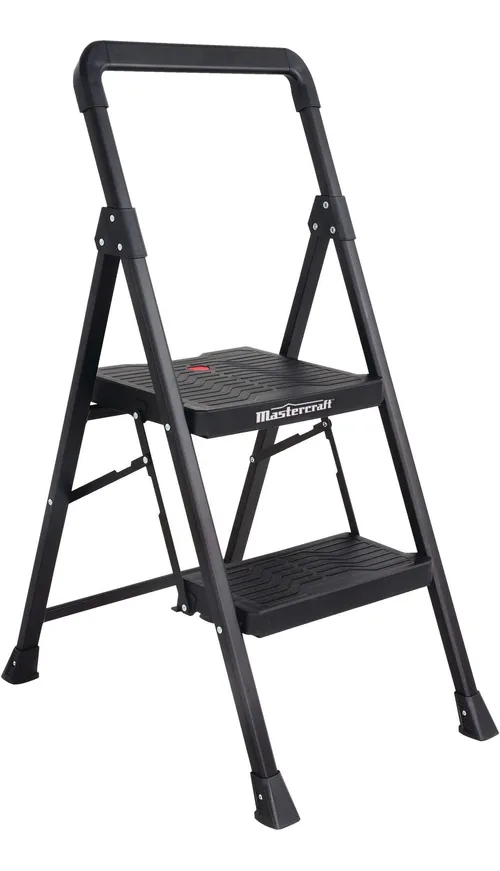 Mastercraft 2-Step Metal/Plastic Folding Step Stool