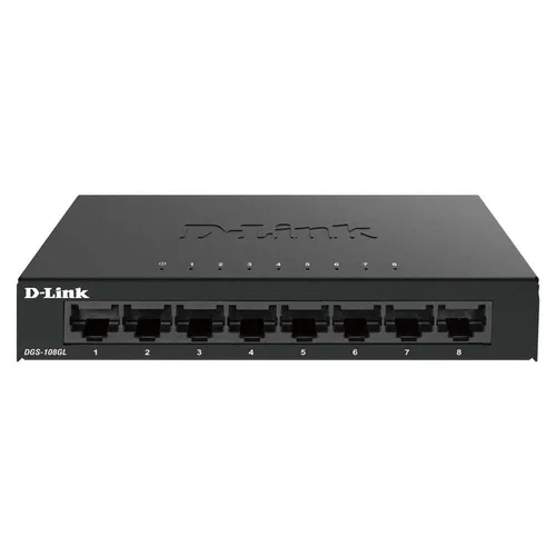 D-Link 8 Port Gigabit Ethernet Switch DGS-108GL Unmanaged Metal, Plug and play