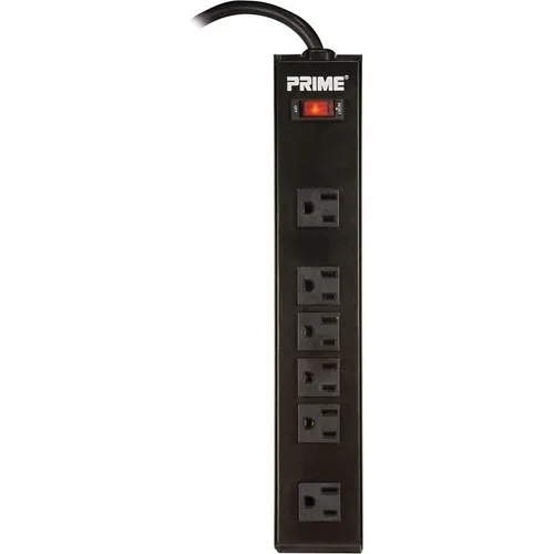Power Bar 6 Outlets (Black) PRIME