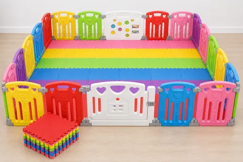 Mats & Fence Soft Play Add on-Rainbow