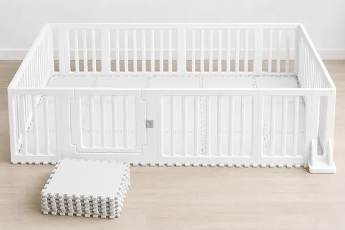 Soft Play Mats & Fence Add On-White