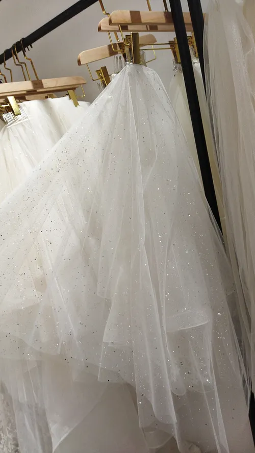S05AAT 0856 - Sliver sparkling short veil
