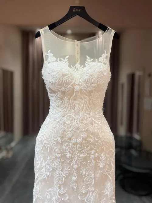  0700 - Illusion lace champagne mermaid