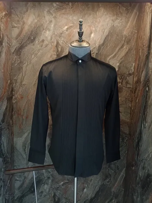 S05AAT 1673 Black Tux Shirt #38 #39 #40 #41 #42 #43 #44 