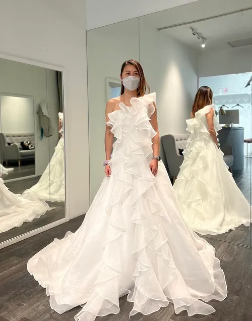 S05AAT 1025 Wenny organza gown one shoulder