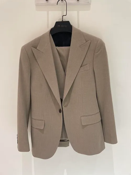 S05AAT 1419 COAT Brown Single Brested One Button Peak Lapel (Black Button) 52# 54# 56# 58#