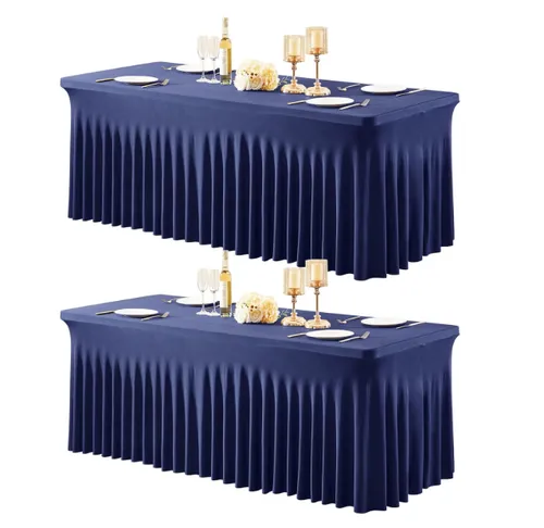 8ft table navy cover skirt
