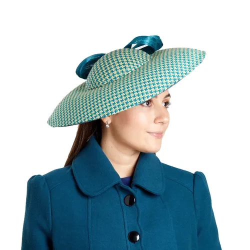Sara houndstooth brim - green