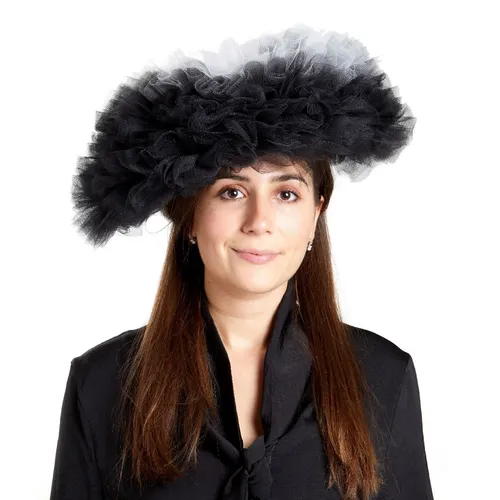 Stefani tulle brim - black