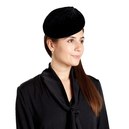 Natalie velvet beret - black