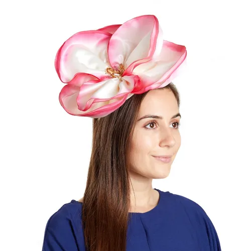 Magnolia floral headband - pink edges