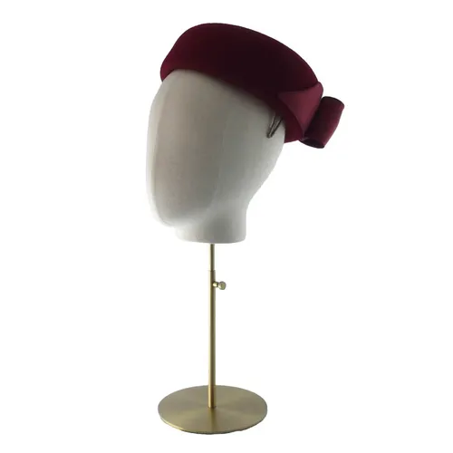 Samantha - burgandy red felt pillbox