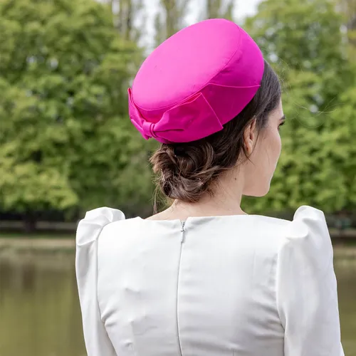 Samantha silk pillbox - pink