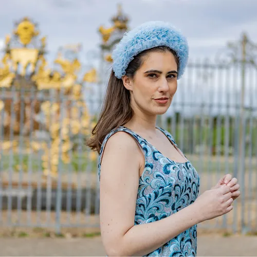 Barbara tulle headband in blue
