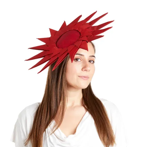 Origami star headpiece - red