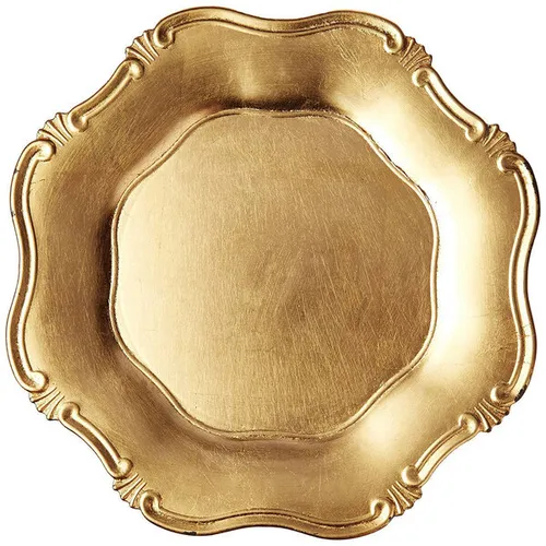 Baroque Gold Plastic Charger Plate