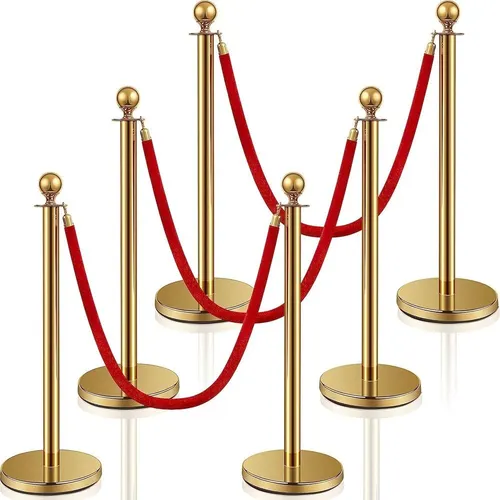 Crowd Control Barriers Gold Stanchions