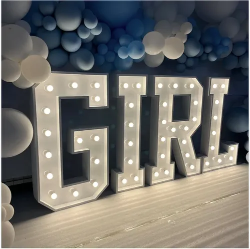 GIRL Marquee Letter Rental (4FT) – Light Up Your Celebration in Dallas Metroplex