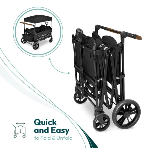 WonderFold Multi-Function 2 Passenger Push Folding Stroller Wagon