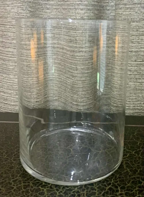 Vase, Clear Wide Cylinder Short Vase