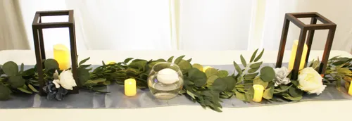 Garland- Eucalyptus Garland Silver Dollar with Willow leaves 5.9 ft