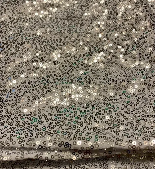 Backdrop Drapes- Silver Sequin 10 ft. x 10 ft Backdrop Curtain