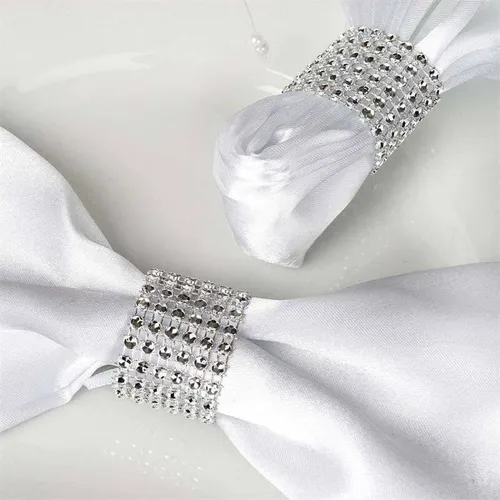 Napkin Rings- Silver Diamond Rhinestone Napkin Rings or Chair Sash Buckle