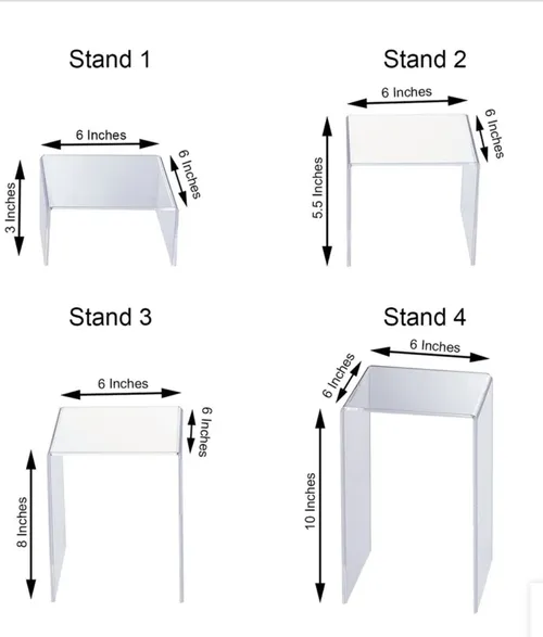 Table Risers- Clear Acrylic Table Risers, Set of 4