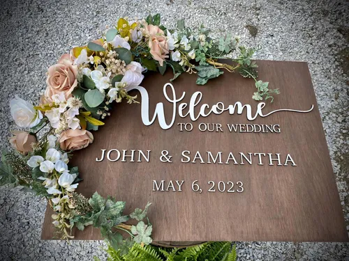 Taylor Collection- Welcome Sign  Swag, Blush/ Champagne 