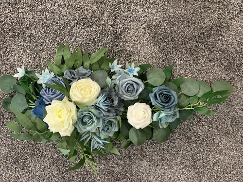 Shades of Blue- 2 Swag florals, Dusty Blue & Ivory