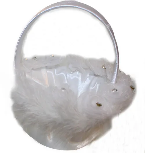 Flower Girl Basket- White Mini Flower Girl Basket