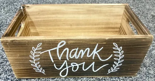 Boxes- Thank You Box -Wooden Brown