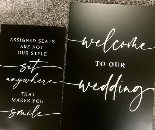 Signs- Welcome to my Wedding Signage Set of 5 Signs - Black & White