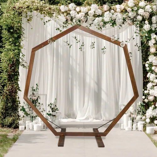 Arch- Wooden Heptagon Wedding Arch