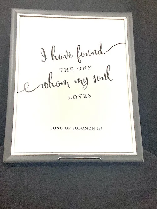 Signs- I Have Found the One Whom My Soul Loves, Song of Solomon 3:4 , 8